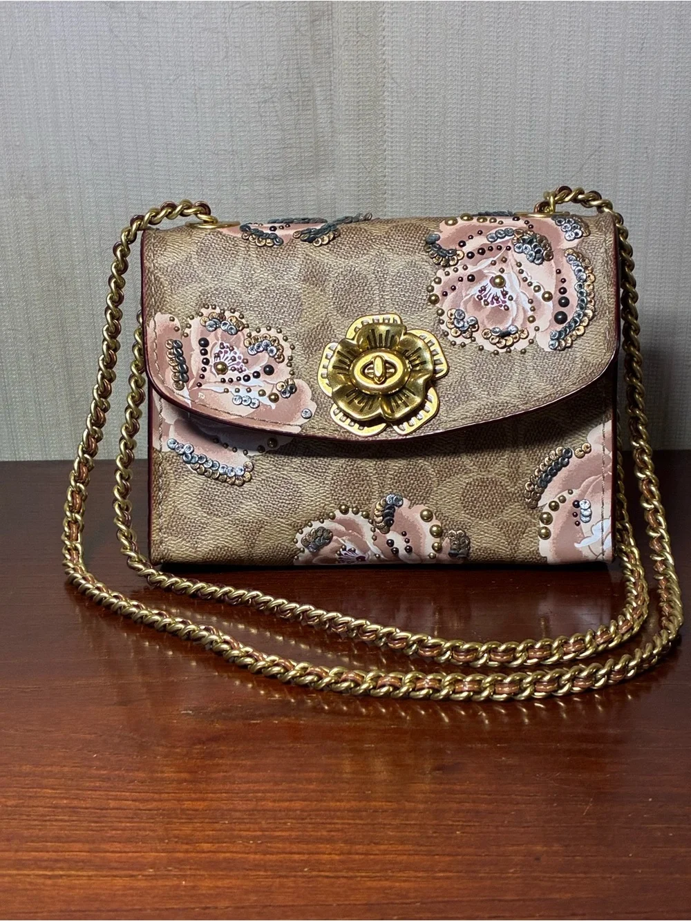 Coach Parker 18 Signature Floral Appliqué Crossbody